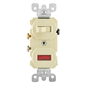 Leviton 5336 Combination Devices 20 A 120 V Toggle/Pilot Light