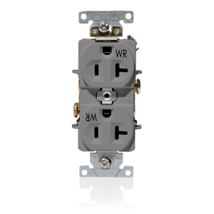 WBR20-GY DPLXRCPT 5-20R 20A GRY 125V 2P3