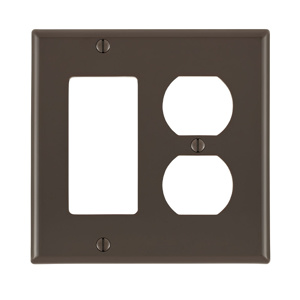 Leviton Standard Decorator Duplex Wallplates 2 Gang Brown Nylon Device