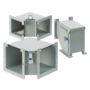 nVent HOFFMAN N12 Hinged Cover Lay-in Wiring Trough 90 Degree Elbow Top Openings