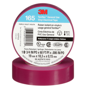 3M 165 Series Vinyl Electrical Tape 3/4 in x 60 ft 6 mil Purple