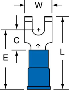 3M Insulated Flanged Block Fork Terminals