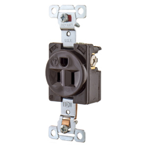 Hubbell Wiring Straight Blade Single Receptacles