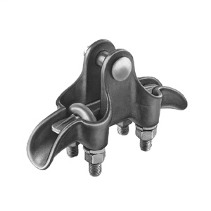 Suspension Clamp, Bronze body, Galvainized steel hardware, Cable clamping range:  0.40-0.83 in. dia., Maximum take-off angle 15 degrees, Ultimate body strength 18,000 lbs