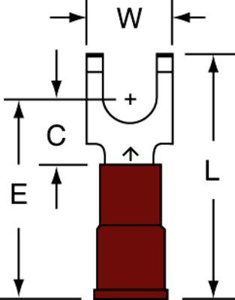 3M Insulated Flanged Block Fork Terminals
