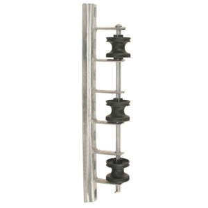 Secondary racks offer a means for securing multiple secondary wires to utility pole.