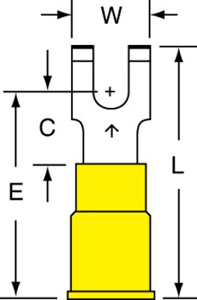 3M Insulated Flanged Block Fork Terminals
