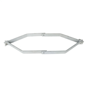 Bracket assembly is used as a deadend attachment when an obstruction on the pole prohibits standard deadend hardware.
