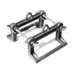 The Crossarm Tool Hanger is adjustable to crossarms ranging in width from 3.25 to 4.5 inches (depth of the crossarm does not matter).