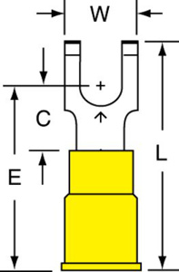 3M Insulated Flanged Block Fork Terminals