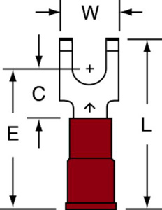 3M Insulated Flanged Block Fork Terminals