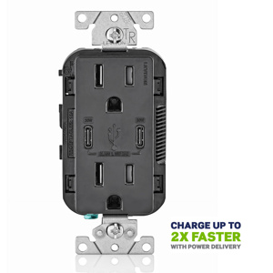 T5635-E 15A TR COMB-DV DECO DPLX/2USB-C
