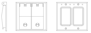 Mulberry Metal 304 Series Weatherproof Wallplates Aluminum Die Cast 2 Gang Gray