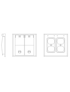 Mulberry Metal 304 Series Weatherproof Wallplates Aluminum Die Cast 2 Gang Gray