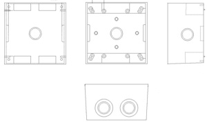 Mulberry Metal Weatherproof Two Gang Outlet Boxes 2.625 in 2 Gang 3/4 in