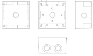 Mulberry Metal Weatherproof Two Gang Outlet Boxes 2.625 in 2 Gang 1 in