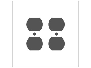 Mulberry Metal Oversized Duplex Wallplates 2 Gang White Steel