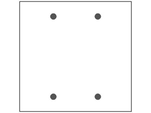 Mulberry Metal Standard Blank Wallplates 2 Gang Black Steel