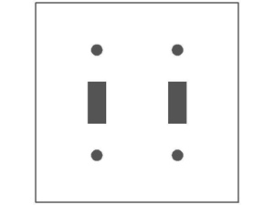 Mulberry Metal Standard Toggle Wallplates 2 Gang Metallic Steel