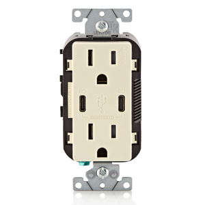 T5637-T 15A TR RCPT C/C USB 30W