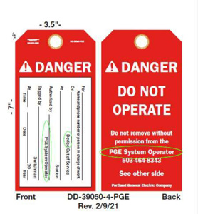 Designer Decal Do Not Operate Tags Do Not Operate Red 3.50 x 7.00 in