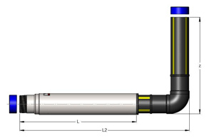 Central Plastics HDPE to Steel Threaded x Weld End Stub <em class="search-results-highlight">Elbow</em> Risers 2 MPT x 2 IPS 30 V x 30 H SDR 11