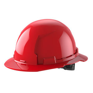 Milwaukee BOLT™ Full Brim Unvented Hard Hats 6.5 - 8.5 in 6 Point Ratchet Red
