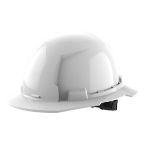 Milwaukee BOLT™ Full Brim Unvented Hard Hats 6.5 - 8.5 in 6 Point Ratchet White