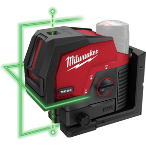 Milwaukee Cross Line and Plumb Point Laser Levels 125 ft (165 with Detector) Battery 15 hrs