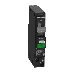 Square D QO™ Combination AFCI Molded Case Plug-in Circuit Breakers 20 A 120 V 10 kAIC 1 Pole 1 Phase