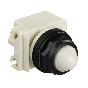 Square D Harmony™ 9001 Pilot Light Assemblies 30 mm Polycarbonate LED No Legend White Domed