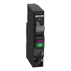 Square D QO™ Dual Function AFCI/GFCI Molded Case Plug-in Circuit Breakers 15 A 120 VAC 10 kAIC 1 Pole 1 Phase