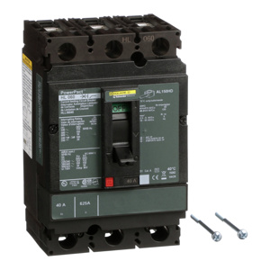 Square D PowerPact™ HLL Cable-in / Cable-out Molded Case Industrial Circuit Breakers 40 A 600 VAC 50 kAIC 3 Pole