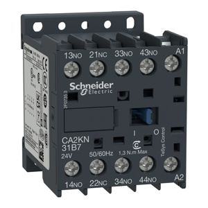 Schneider Electric TeSys™ K / SK Control Relays 24 VAC 3 NO 1 NC DIN Rail/Panel