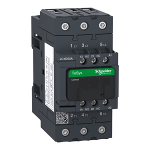 Schneider Electric TeSys™ Deca LC1D IEC Contactors 50 A 3 Pole 208 VAC