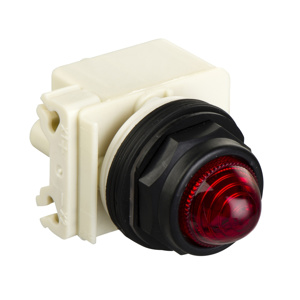 Square D Harmony™ 9001 Pilot Light Assemblies 30 mm Polycarbonate LED No Legend Red Domed