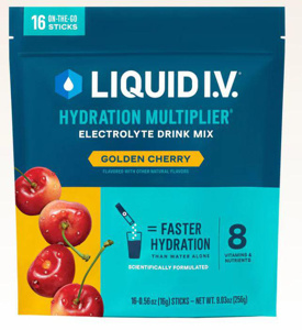 Liquid IV Hydration Multiplier® Individual Drink Powder Mixes Cherry Foil Tube 16 oz Per Serving