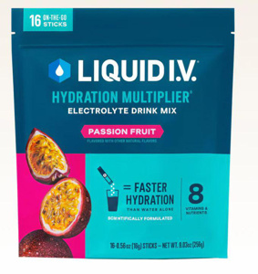 Liquid IV Hydration Multiplier® Individual Drink Powder Mixes Passion Fruit Foil Tube 16 oz Per Serving