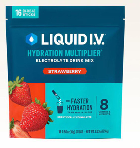 Liquid IV Hydration Multiplier® Individual Drink Powder Mixes Strawberry Foil Tube 16 oz Per Serving