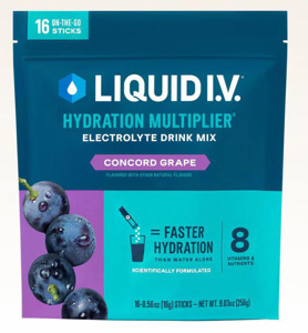 Liquid IV Hydration Multiplier® Individual Drink Powder Mixes Grape Foil Tube 16 oz Per Serving