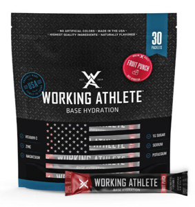 Working Athlete Base Hydration™ Individual Drink Powder Mixes Fruit Punch Foil Tube 16 oz Per Serving