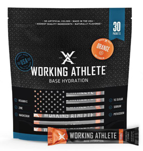 Working Athlete Base Hydration™ Individual Drink Powder Mixes Orange Foil Tube 16 oz Per Serving