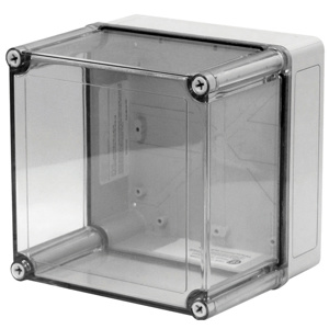 VM Flat Transparent Screw Cover Type 4X, 7.00x7.00x3.02, Lt Gray, Polyester, CT