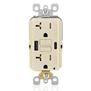GUAC2-T GFI COMBO USB A/C TR 20A 125V LA
