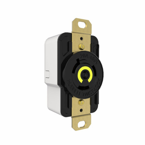 Hubbell Wiring Locking Single Receptacles 20 A 125 V 2P3W L5-20R EdgeConnect™ Twist-Lock®