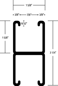 Gregory Industries G582 Slotted Back-to-Back <em class="search-results-highlight">Strut</em> Channels 3-1/4 x 1-5/8 Back To Back, Slotted