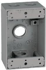 Teddico Weatherproof Outlet Boxes 1 Gang 2 in Metallic 1/2 in 4 Hub