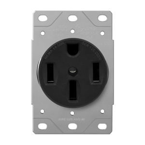 Enerlites Single Receptacles 50 A 125 - 250 VAC 3P4W 14-50R Industrial Corrosion-resistant Black