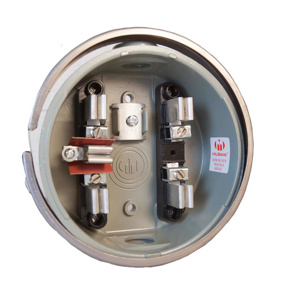 Milbank No Bypass Ringed Meter Sockets 100 A 600 VAC OH 5 Jaw 1 Position 1 Phase Triplex Ground 1 in Hub