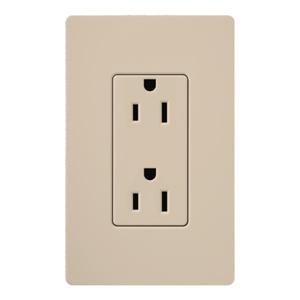 Lutron SCR-15 Series Duplex Receptacles 15 A 125 V 2P 5-15R Residential Taupe